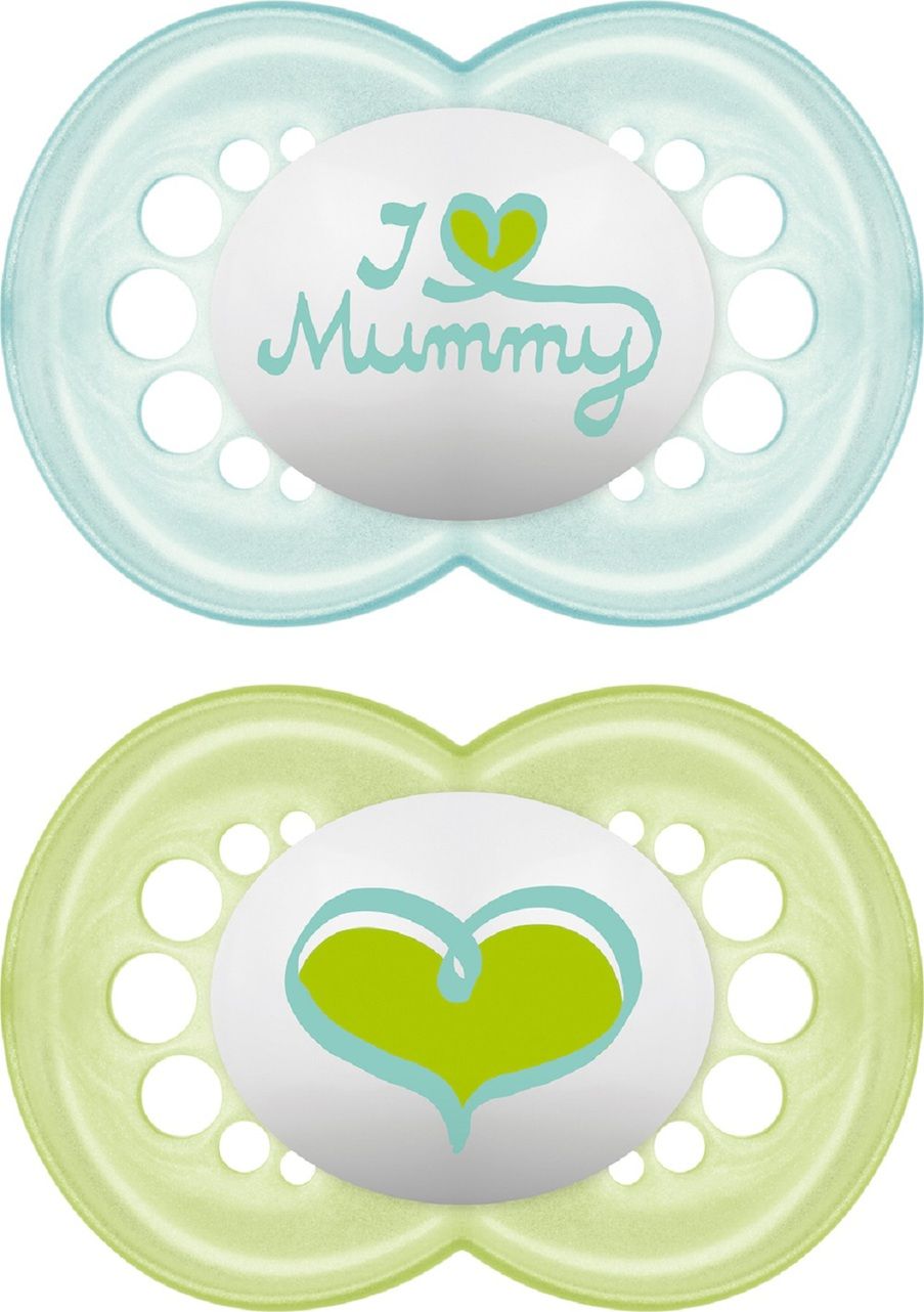 Mam ορθοδοντική πιπίλα σιλικόνης 2τμχ i love mummy & daddy 16m+ (2 σχέδια)