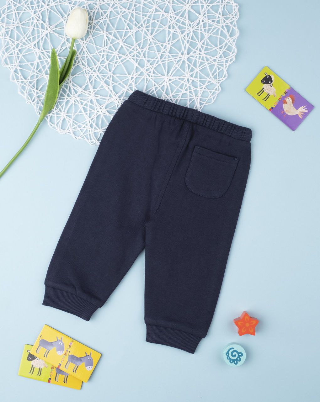 βρεφικό παντελόνι φόρμας βαμβακερό μπλε για αγόρι - Prénatal
