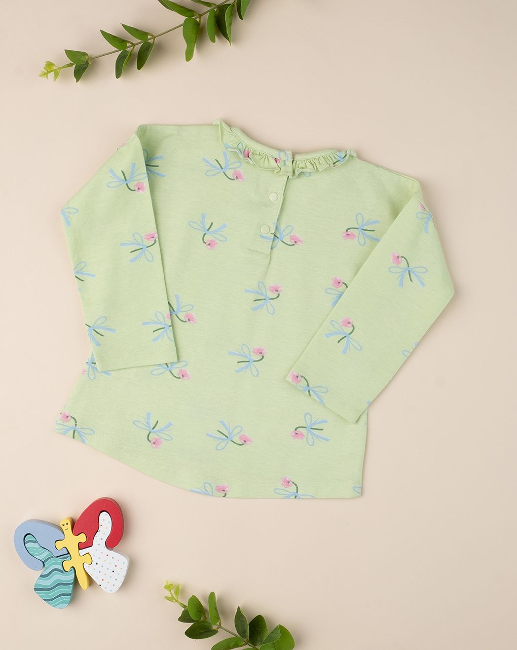 μπλούζα με λουλούδια πράσινη για κορίτσι - Prénatal