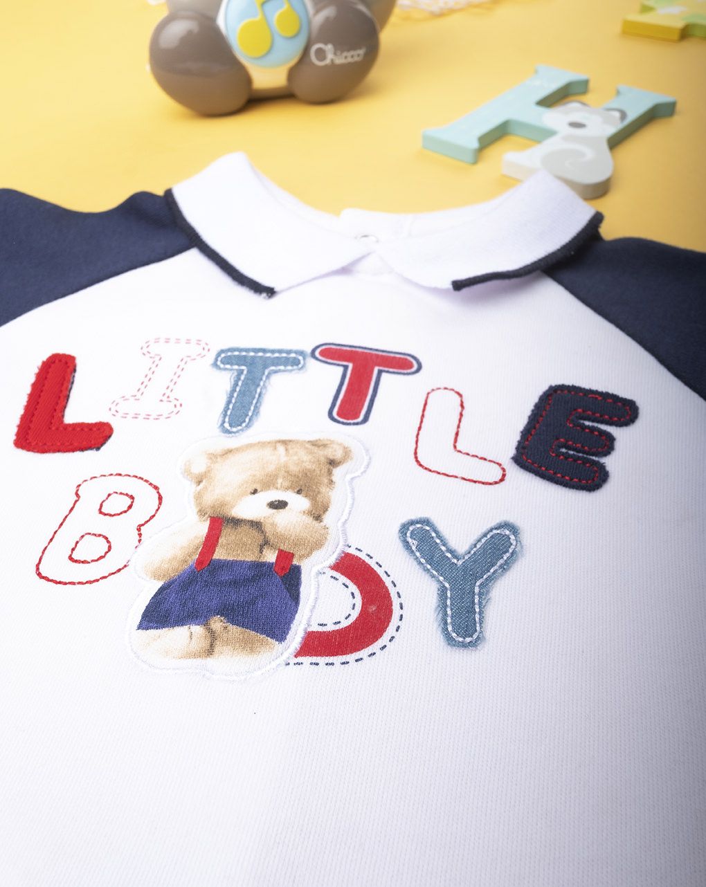 βρεφικό σετ βαμβακερό μπλούζα και γκέτα με αρκουδάκι για αγόρι - Prénatal