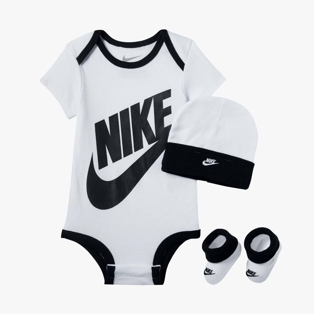Nike futura logo βρεφικό σετ 3 τεμαχίων λευκό για αγόρι ln0073/mn0073 - Nike