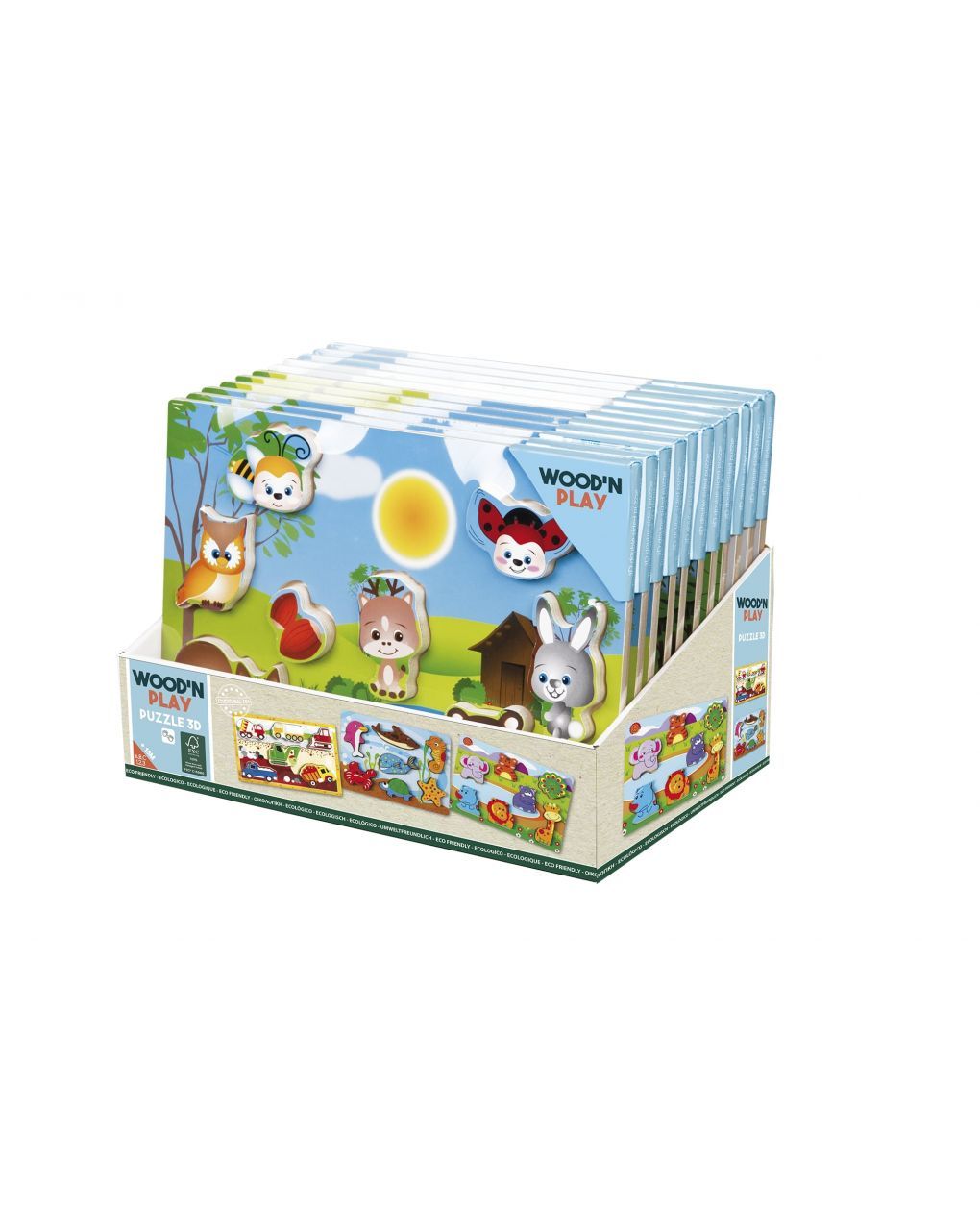 Wood n' play ξύλινα παζλ 3d (6 σχέδια) prg00430 - Wood'N Play