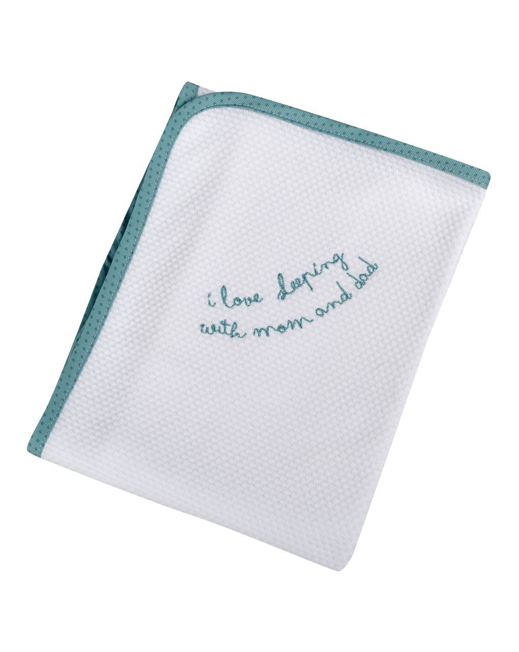 ο κόσμος του μωρού πάνα πικέ κουκουτσάκι μέντα mom and dad 80x80 cm - ο κόσμος του μωρού