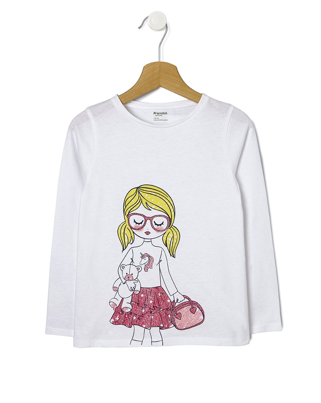 μπλούζα λευκή με στάμπα για κορίτσι - Prénatal