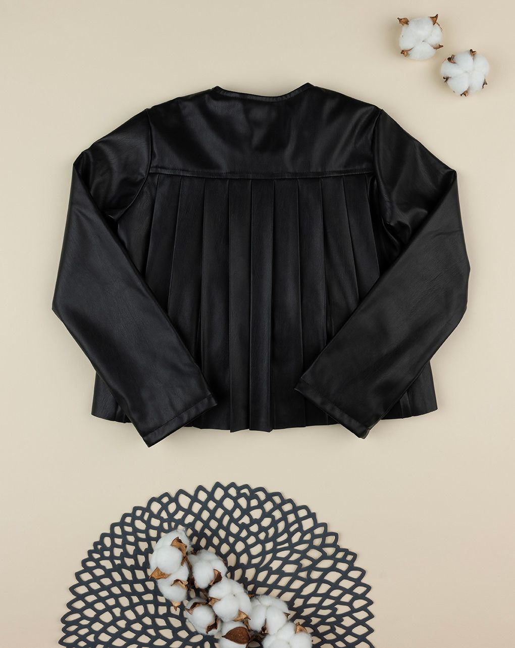 παιδικό δερμάτινο μπουφάν μαύρο για κορίτσι - Prénatal