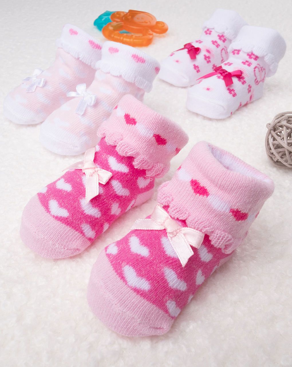 βρεφικά καλτσάκια  πακέτο x3 για κορίτσι - Prénatal