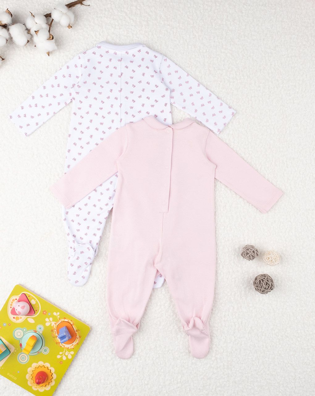 βρεφικά φορμάκια με καμηλοπάρδαλη πακέτο x2 για κορίτσι - Prénatal