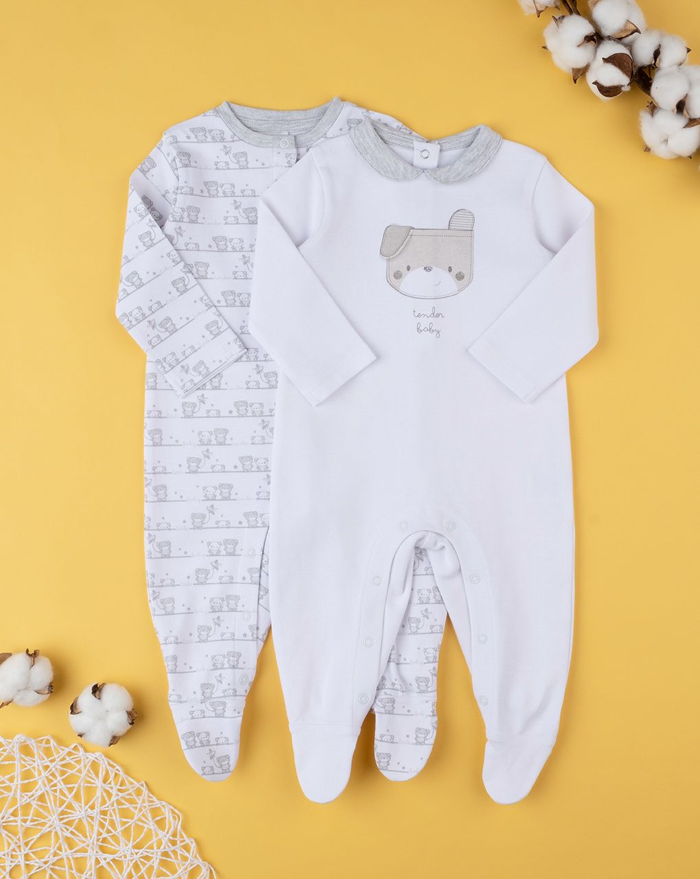 βρεφικά φορμάκια με αρκουδάκια πακέτο x2 unisex - Prénatal