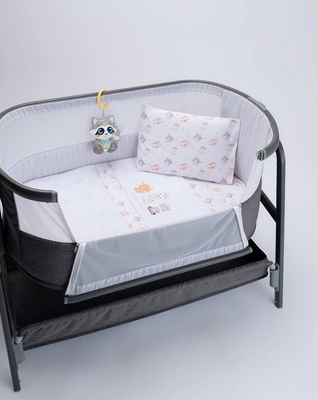 σετ για λίκνο/πορτ-μπεμπέ 3 τμχ με ζωάκια για κορίτσι - Prénatal