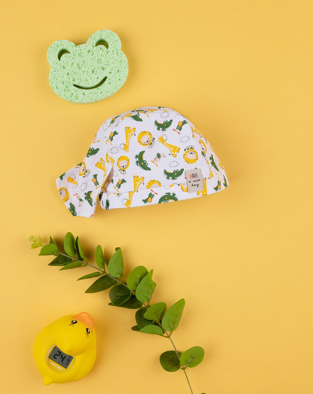 βρεφική μπαντάνα λευκή ζούγκλα για αγόρι - Prénatal