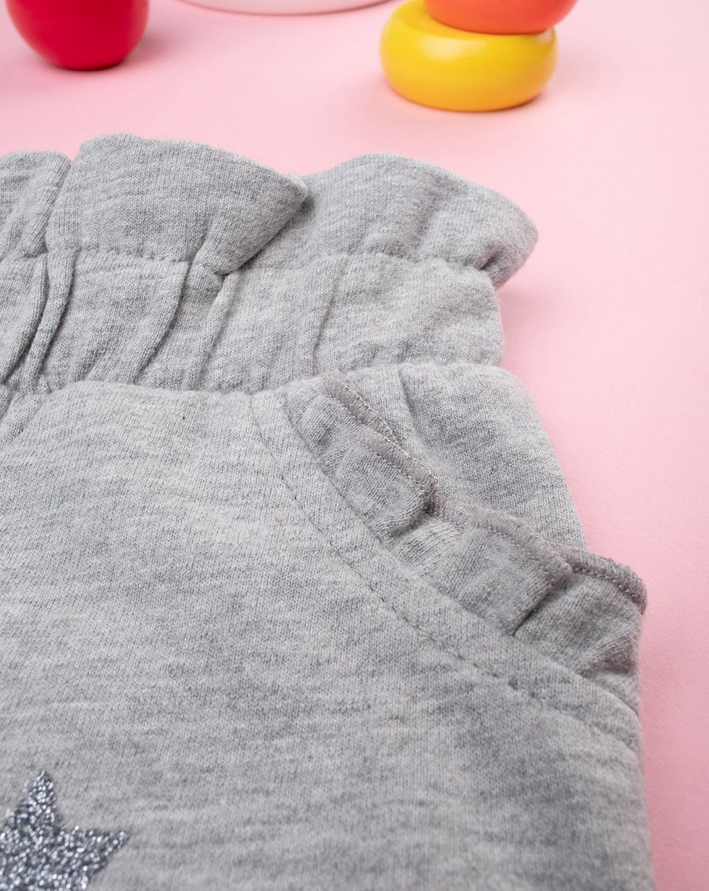 βρεφικό παντελόνι φόρμας γκρι με αστεράκια για κορίτσι - Prénatal