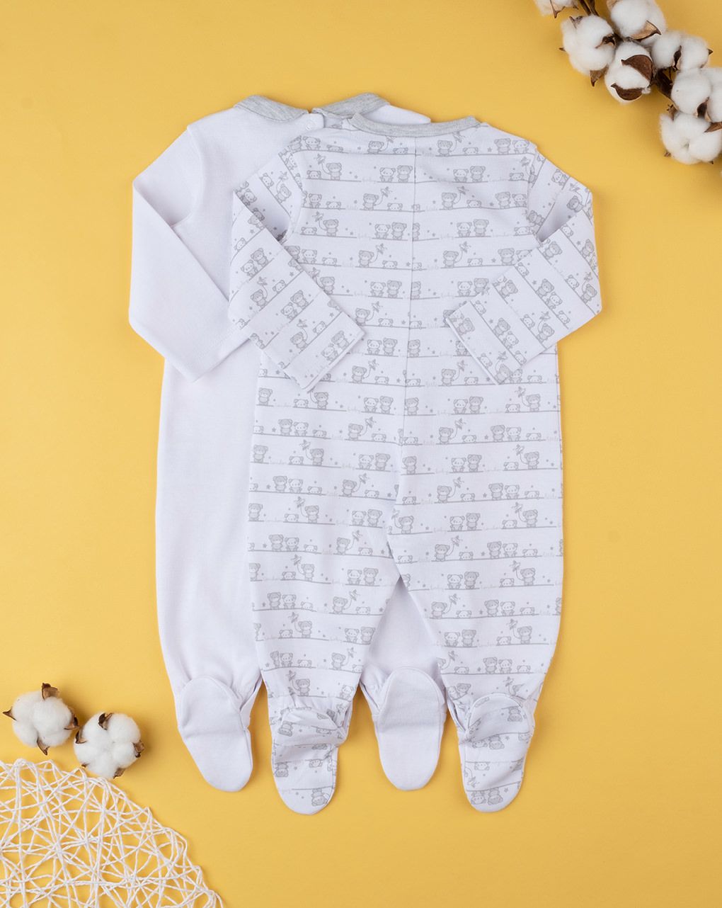 βρεφικά φορμάκια με αρκουδάκια πακέτο x2 unisex - Prénatal