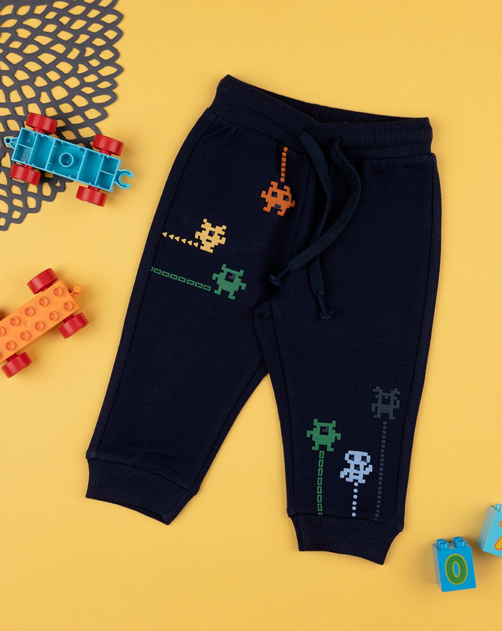 βρεφικό παντελόνι φόρμας μπλε με βιντεοπαιχνίδια για αγόρι