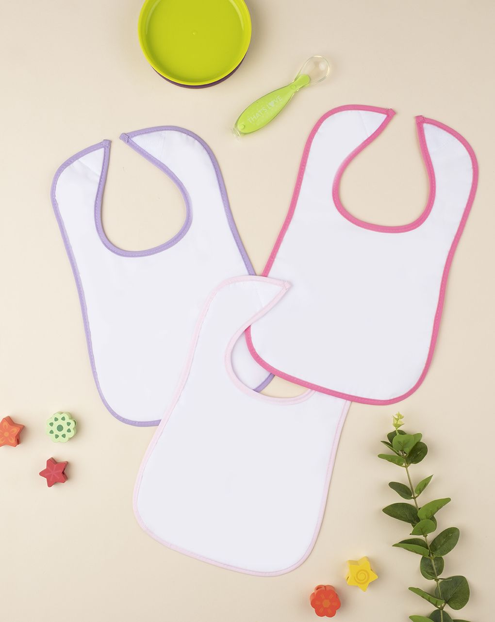 βρεφικές σαλιάρες πλαστικοποιημένες με γατάκια x3 για κορίτσι - Prénatal