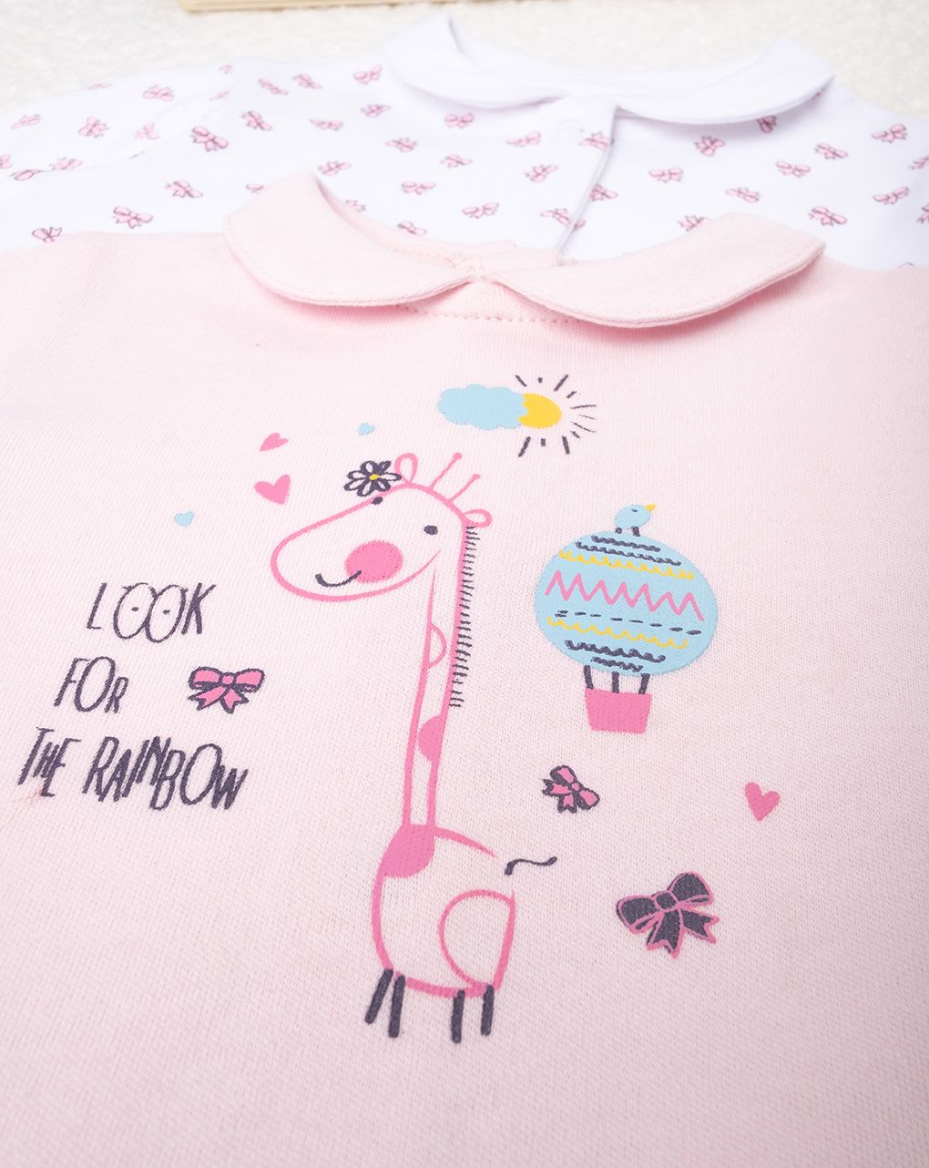 βρεφικά φορμάκια με καμηλοπάρδαλη πακέτο x2 για κορίτσι - Prénatal