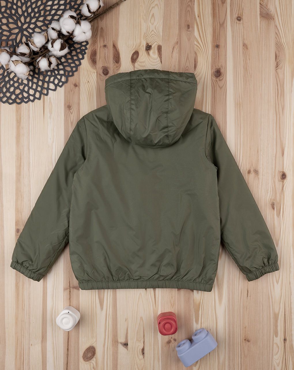 παιδικό μπουφάν χακί με γούνινη επένδυση για αγόρι - Prénatal