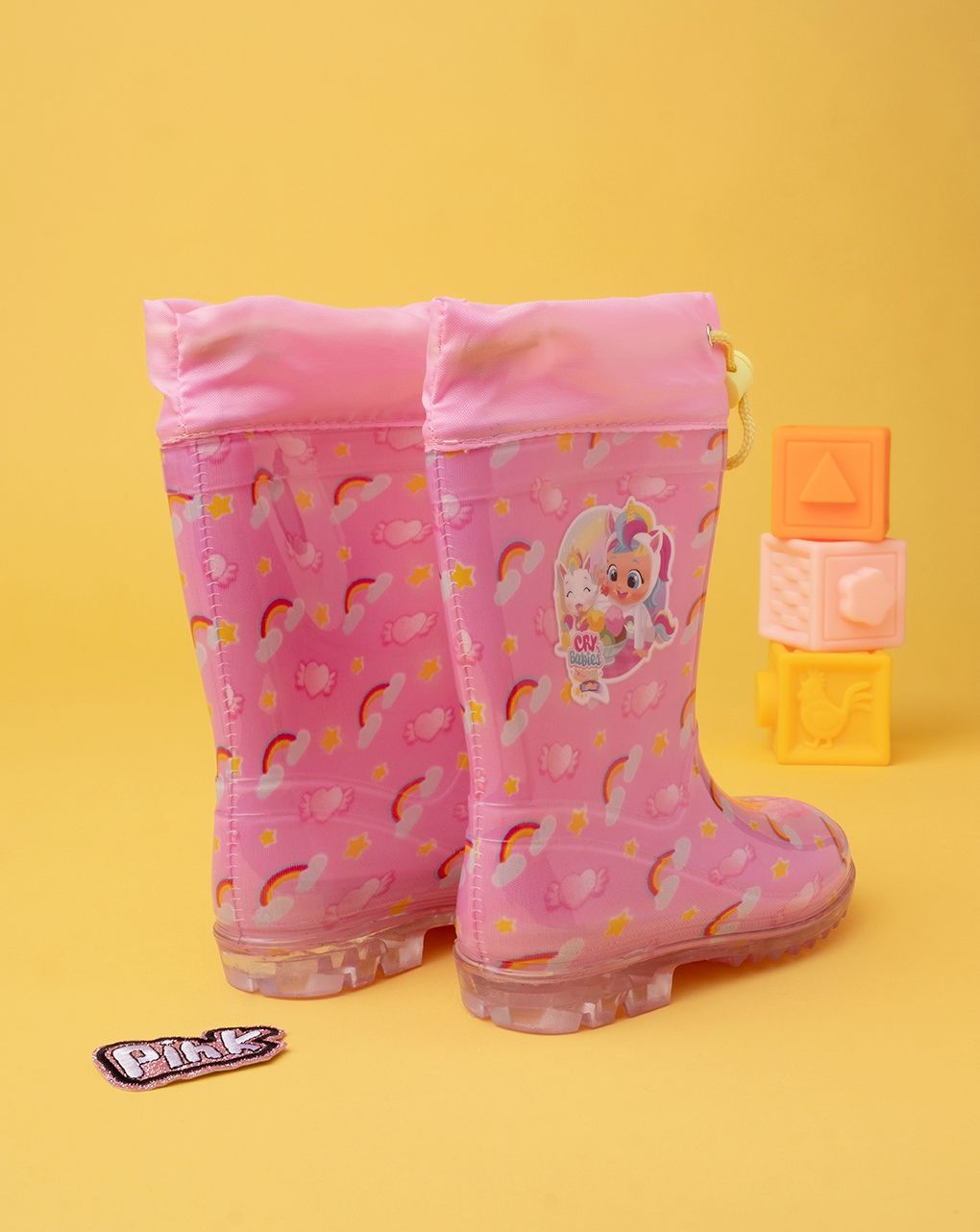 παιδικές γαλότσες ροζ με τα cry babies για κορίτσι - Prénatal