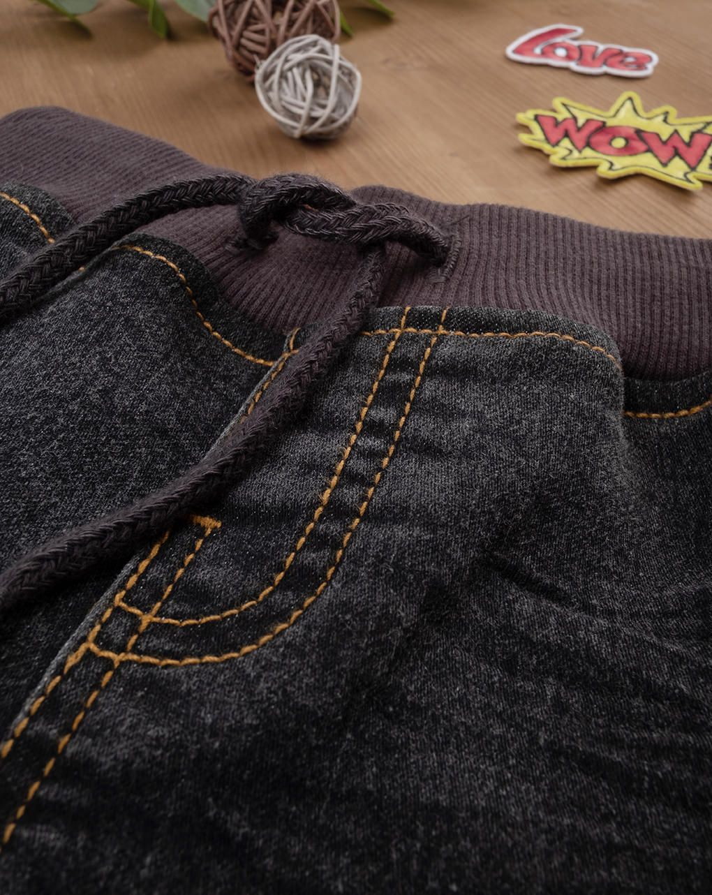 βρεφικό τζιν παντελόνι γκρι με λάστιχο για αγόρι - Prénatal