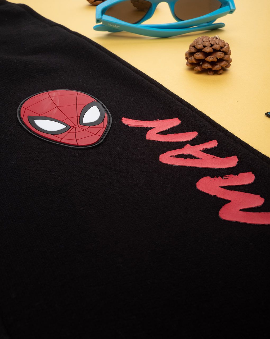 παιδικό παντελόνι φόρμας μαύρο με τον spiderman για αγόρι - Prénatal