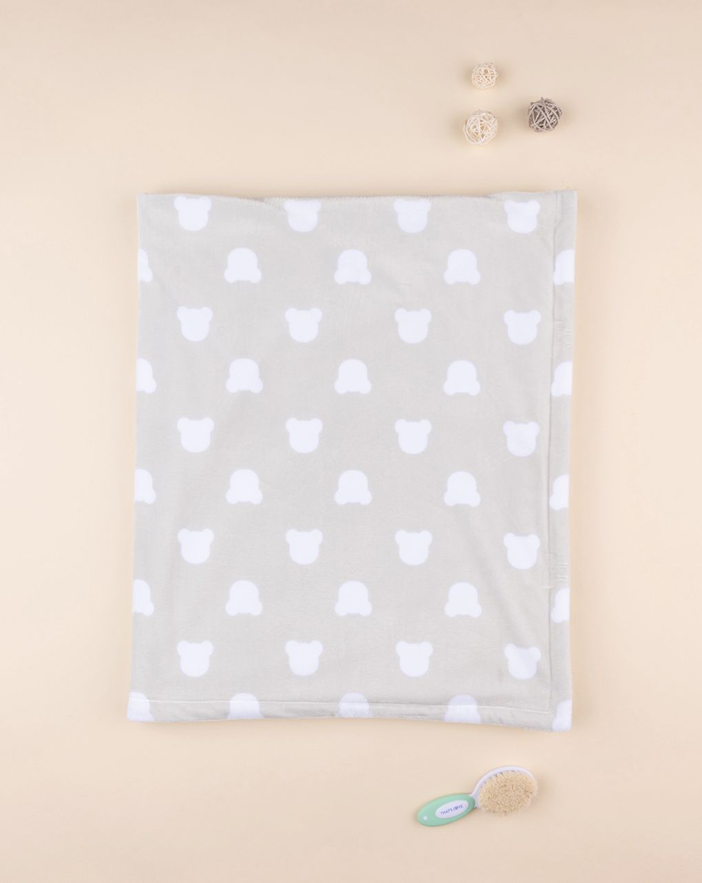 χειμερινή γούνινη κουβέρτα γκρι με αρκουδάκια για κρεβάτι για unisex