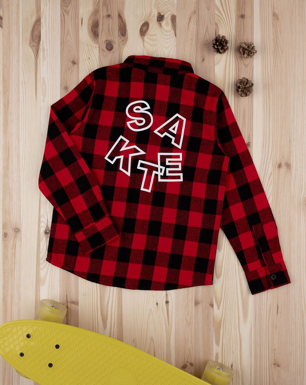 παιδικό πουκάμισο καρό κόκκινο/μαύρο για αγόρι - Prénatal