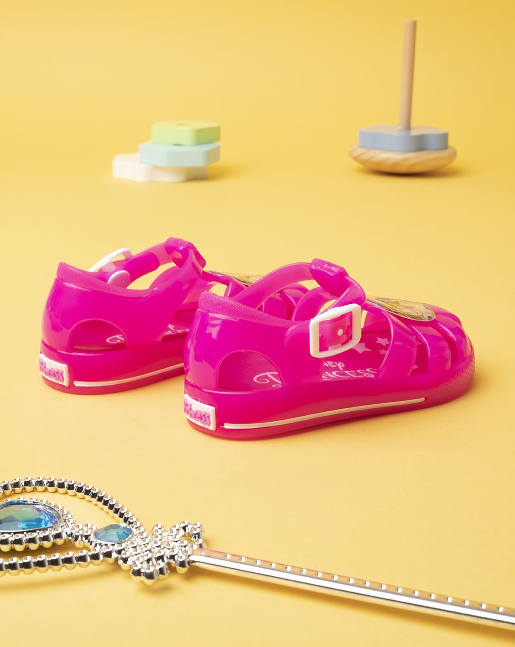 σανδάλια θαλάσσης φούξια με πριγκίπισσες disney για κορίτσι - SILVER