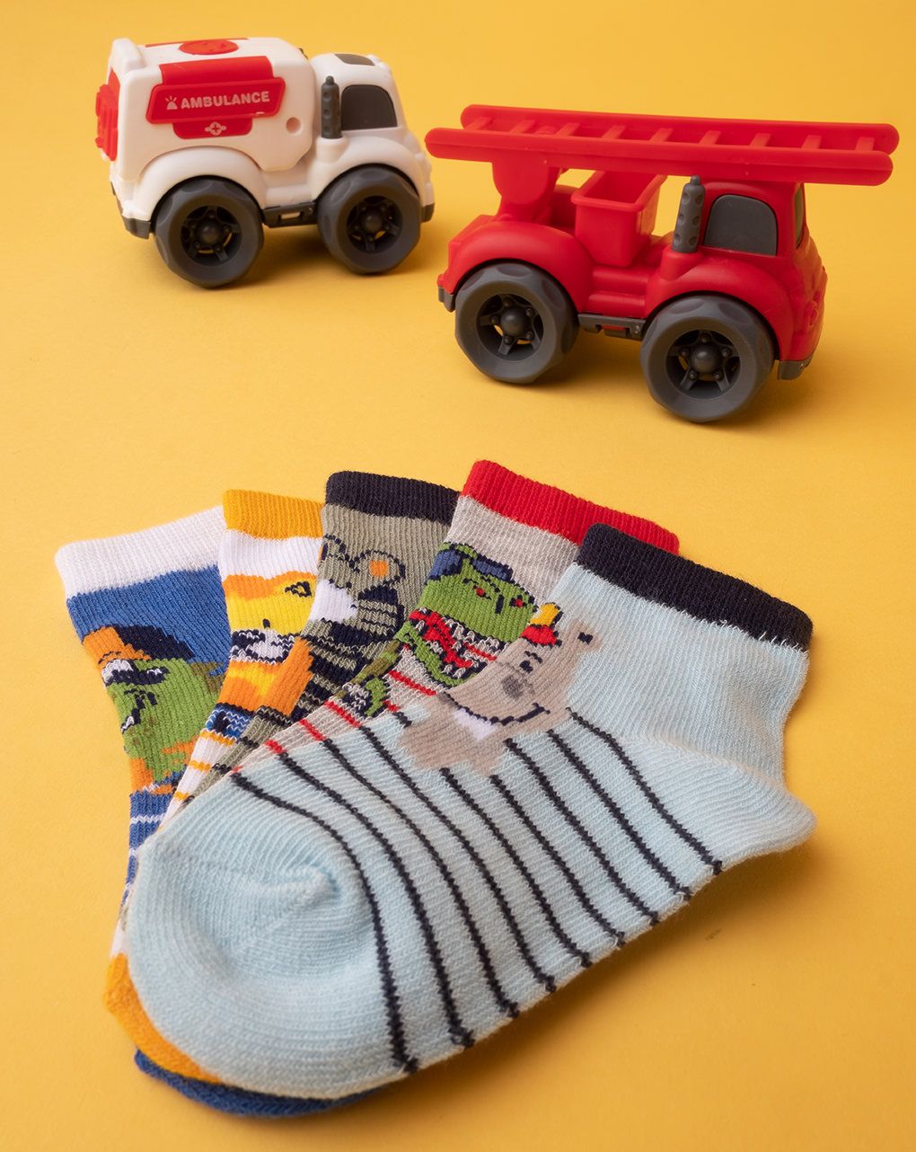 βρεφικές κάλτσες πακέτο x5 με ζωάκια για αγόρι - Prénatal