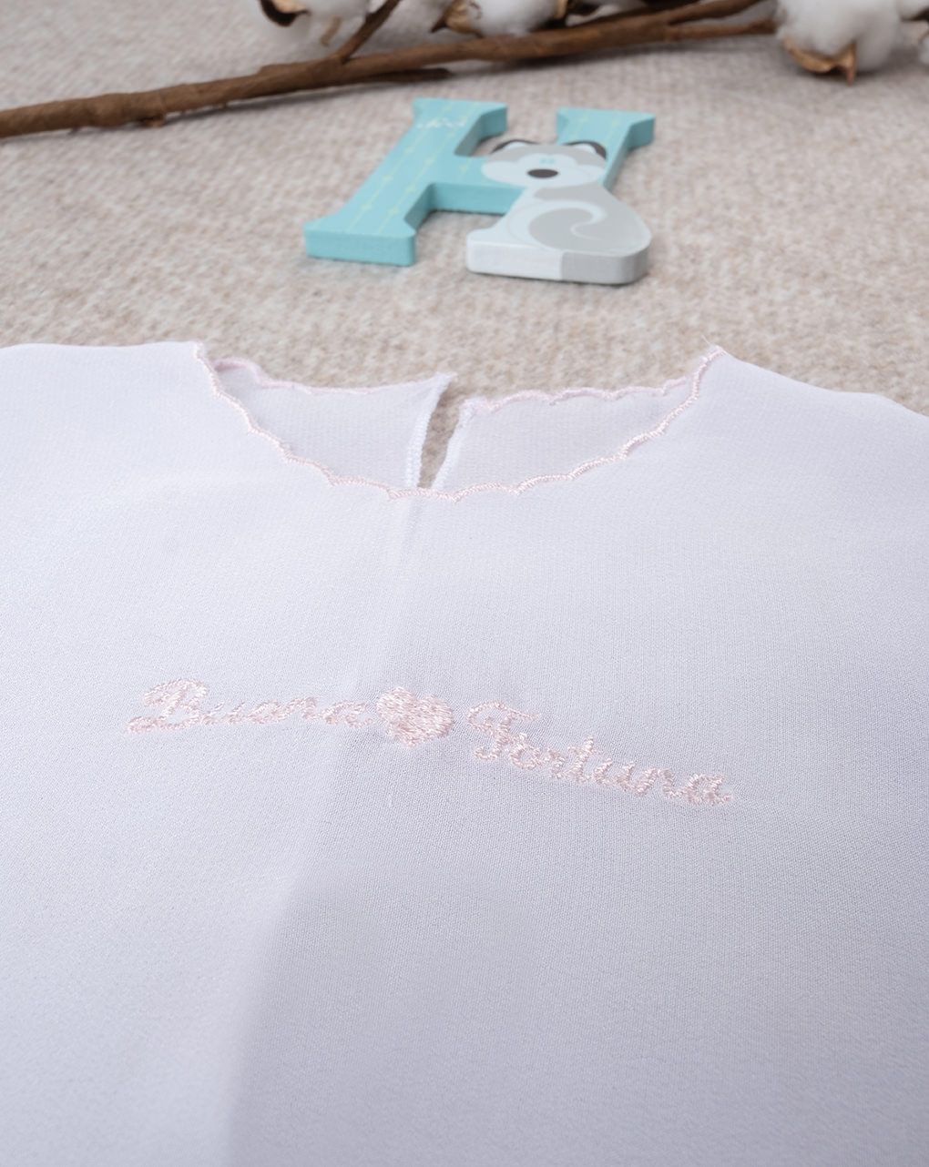 βρεφικό πουκαμισάκι λευκό από μετάξι για κορίτσι - Prénatal