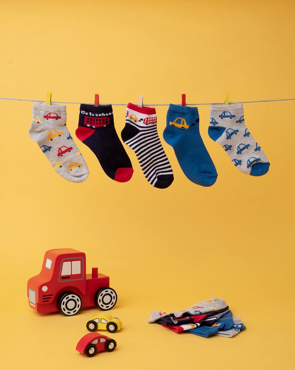 βρεφικές κάλτσες πακέτο x5 με οχήματα για αγόρι - Prénatal