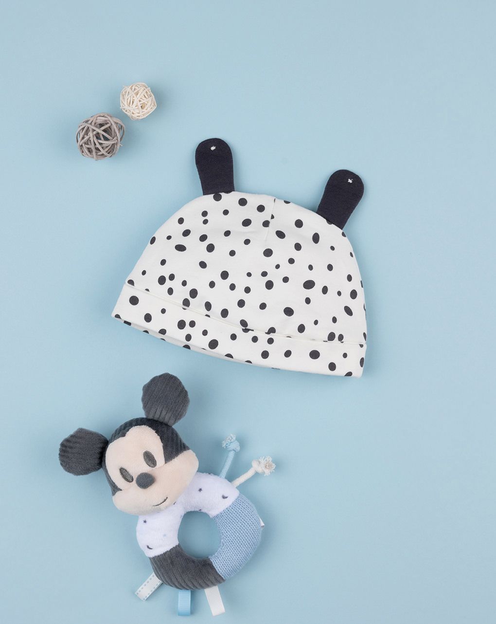 βρεφικό σκουφάκι κρεμ πουά για αγόρι - Prénatal