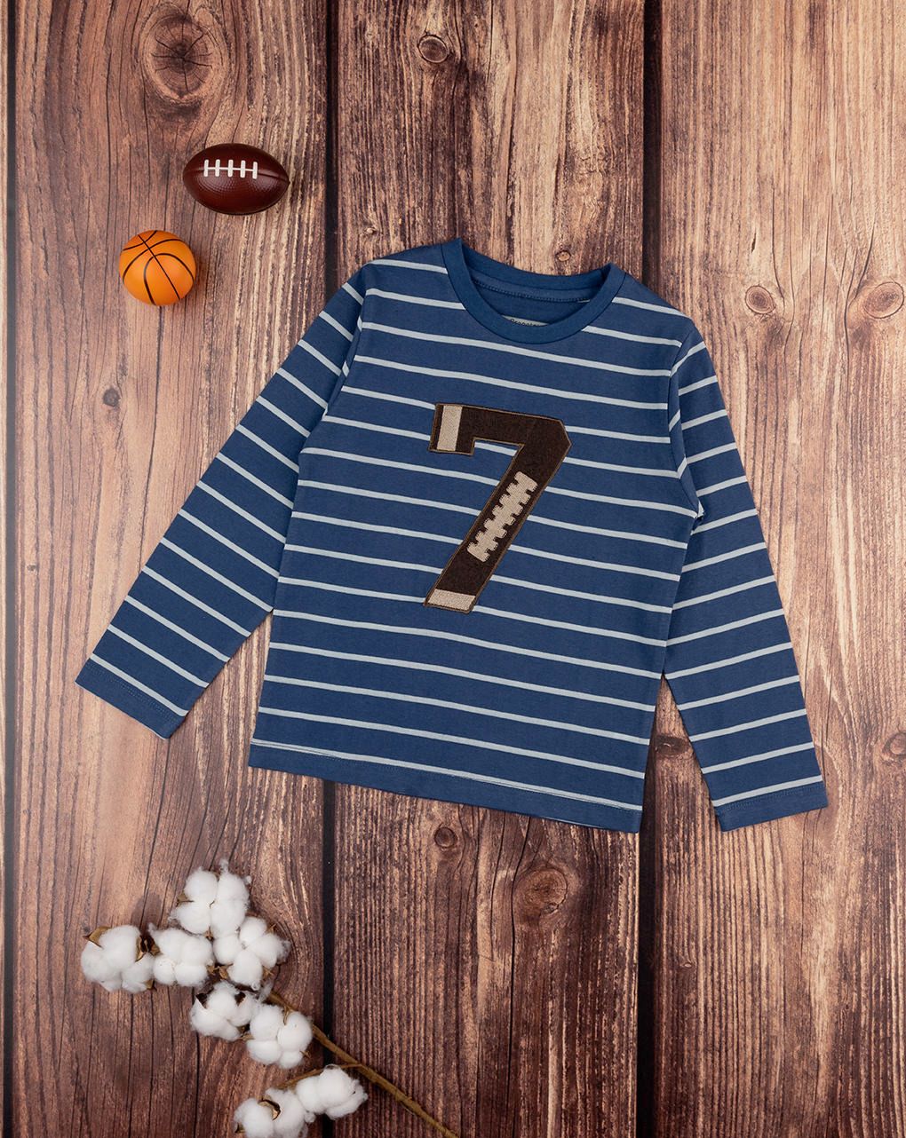 παιδική μπλούζα μπλε ριγέ 7 για αγόρι