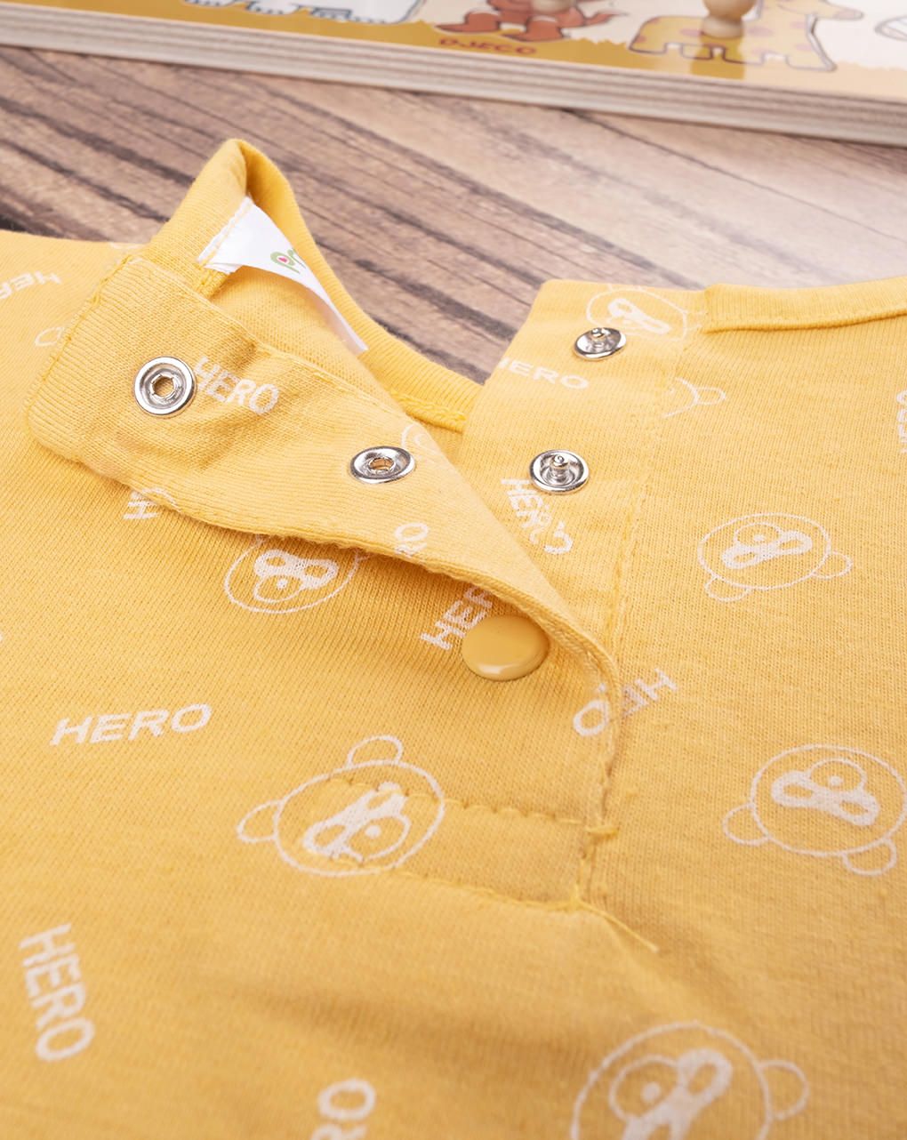βρεφική μπλούζα κίτρινη με αρκουδάκια για αγόρι - Prénatal