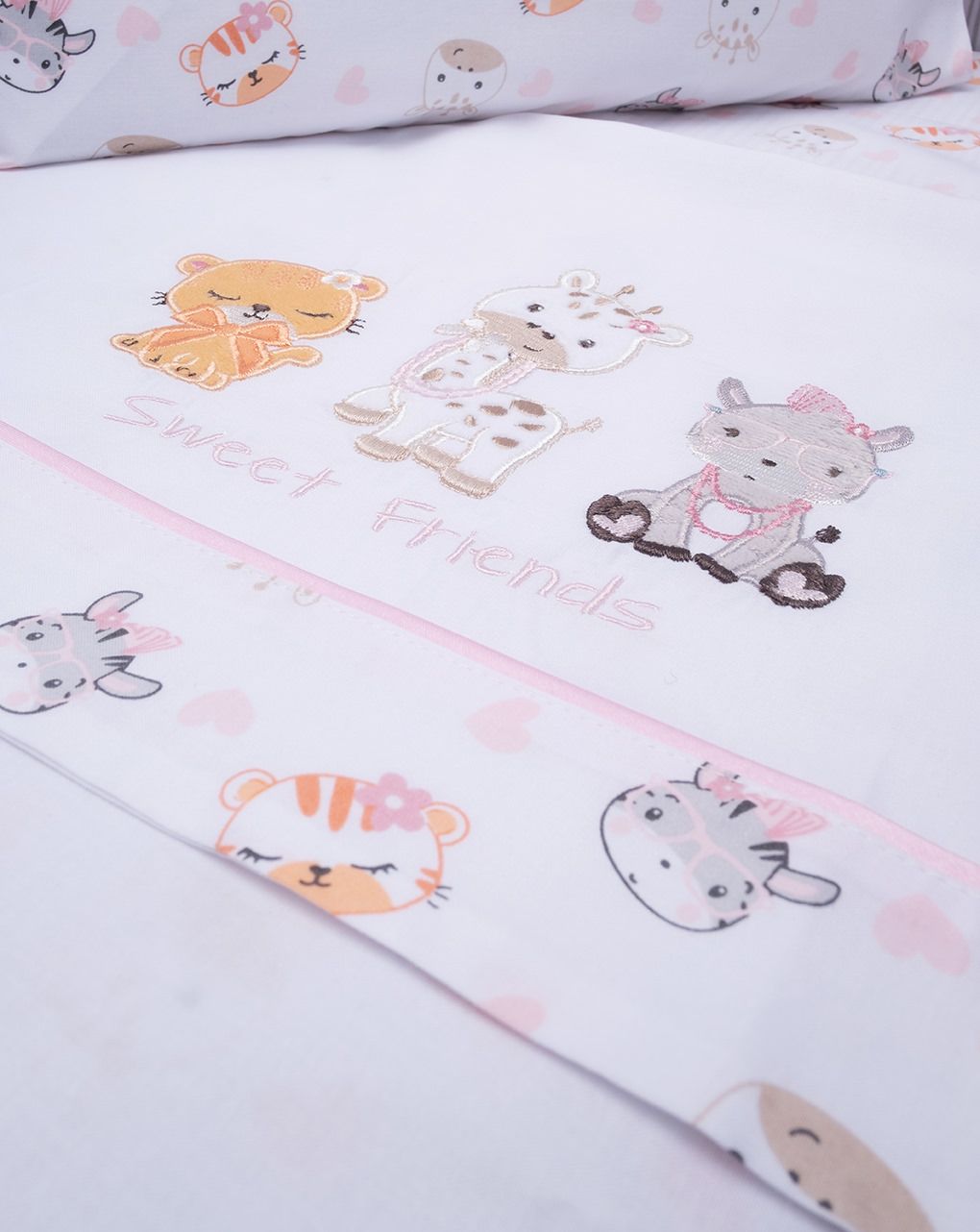 σετ για λίκνο/πορτ-μπεμπέ 3 τμχ με ζωάκια για κορίτσι - Prénatal