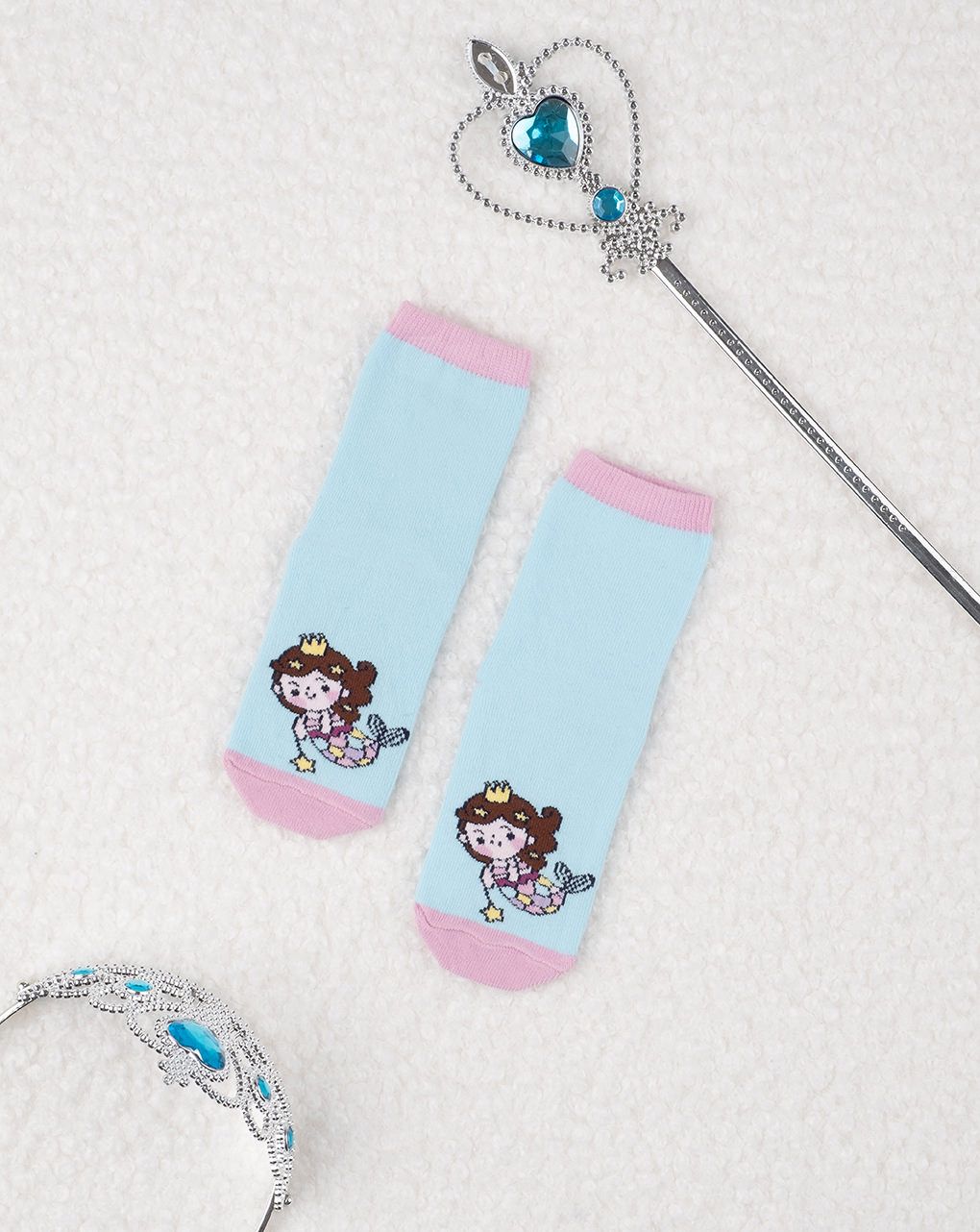 βρεφικές αντιολισθητικές κάλτσες με γοργόνα για κορίτσι - Prénatal