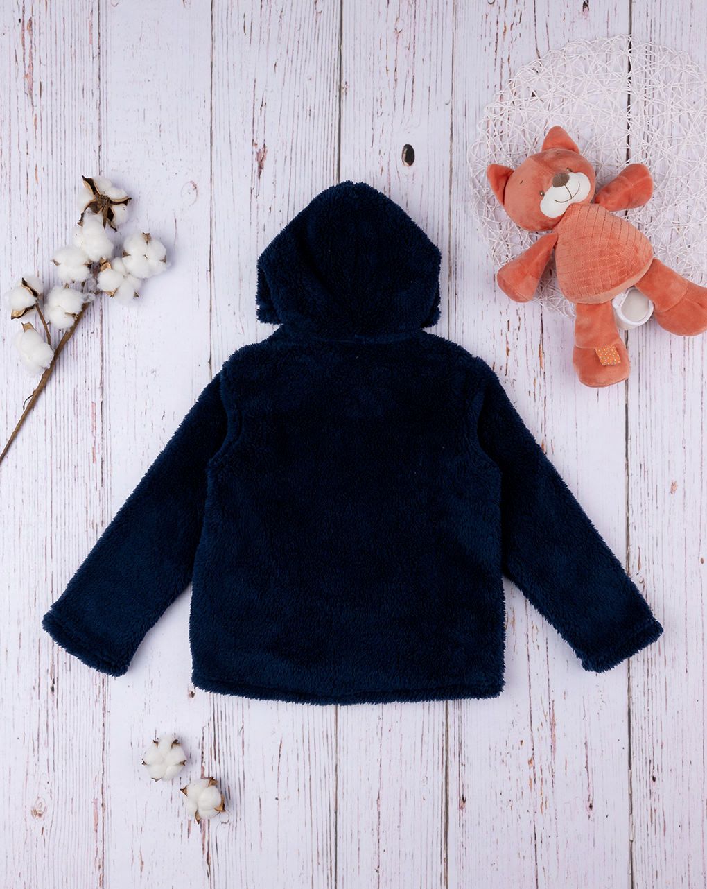 βρεφική ζακέτα πιτζάμας fleece μπλε για αγόρι - Prénatal