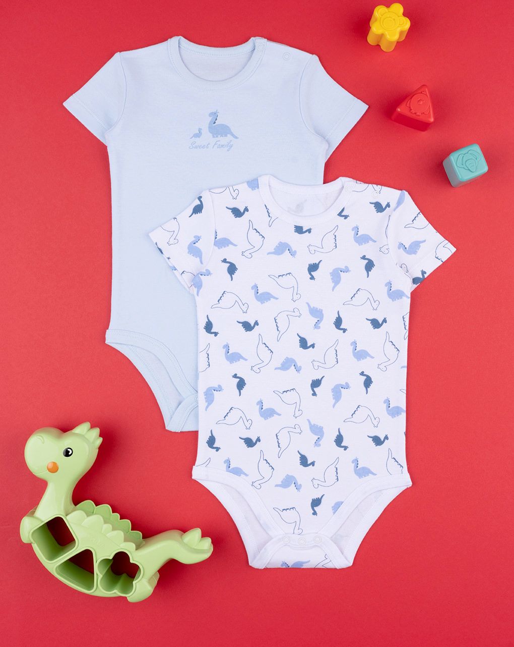 βρεφικά κορμάκια με δεινόσαυρους πακέτο x2 για αγόρι