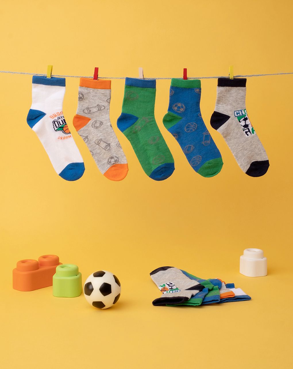 παιδικές κάλτσες πακέτο x5 με αθλήματα  για αγόρι - Prénatal
