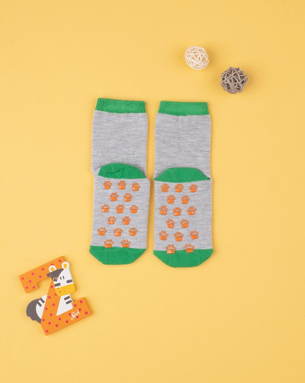 βρεφικές αντιολισθητικές κάλτσες με λιοντάρι για αγόρι - Prénatal