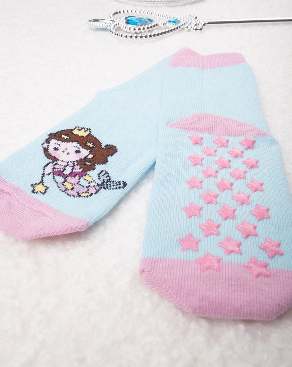 βρεφικές αντιολισθητικές κάλτσες με γοργόνα για κορίτσι - Prénatal