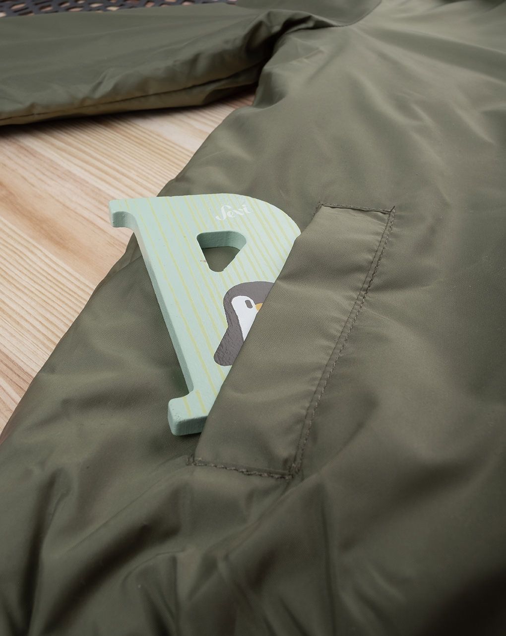 παιδικό μπουφάν χακί με γούνινη επένδυση για αγόρι - Prénatal