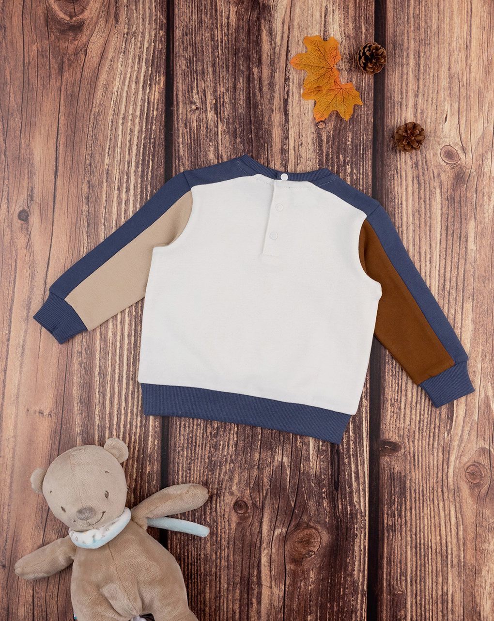 βρεφική μπλούζα φούτερ με αρκουδάκια για αγόρι - Prénatal