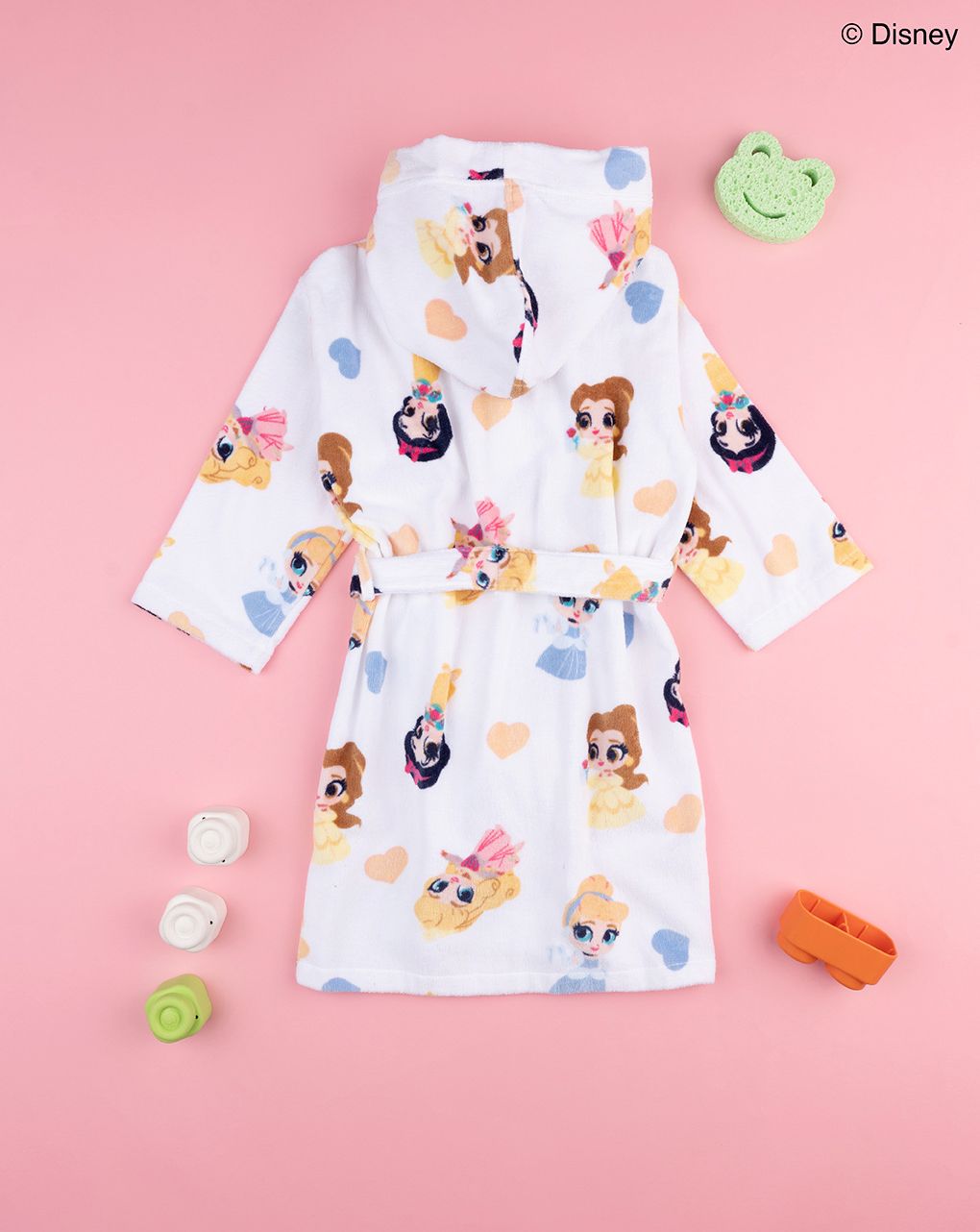 παιδικό μπουρνούζι λευκό με τις πριγκίπισσες disney για κορίτσι - Prénatal