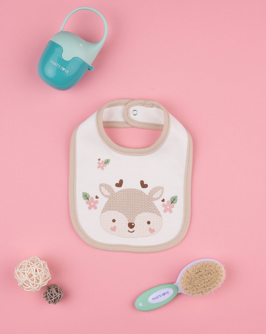 βρεφική σαλιάρα με ελαφάκι για κορίτσι - Prénatal