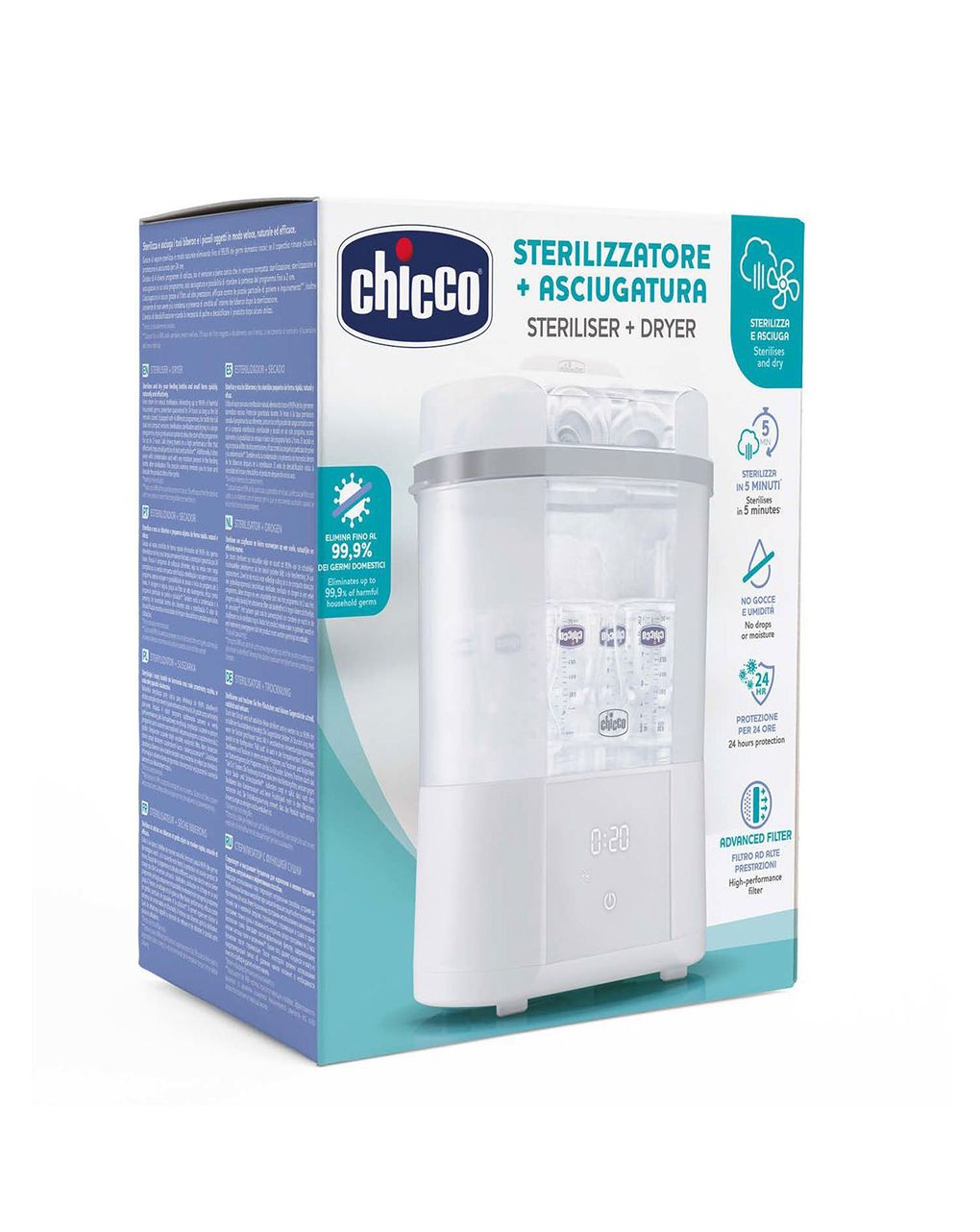 Chicco ψηφιακός αποστειρωτής και στεγνωτήρας με φίλτρο - Chicco