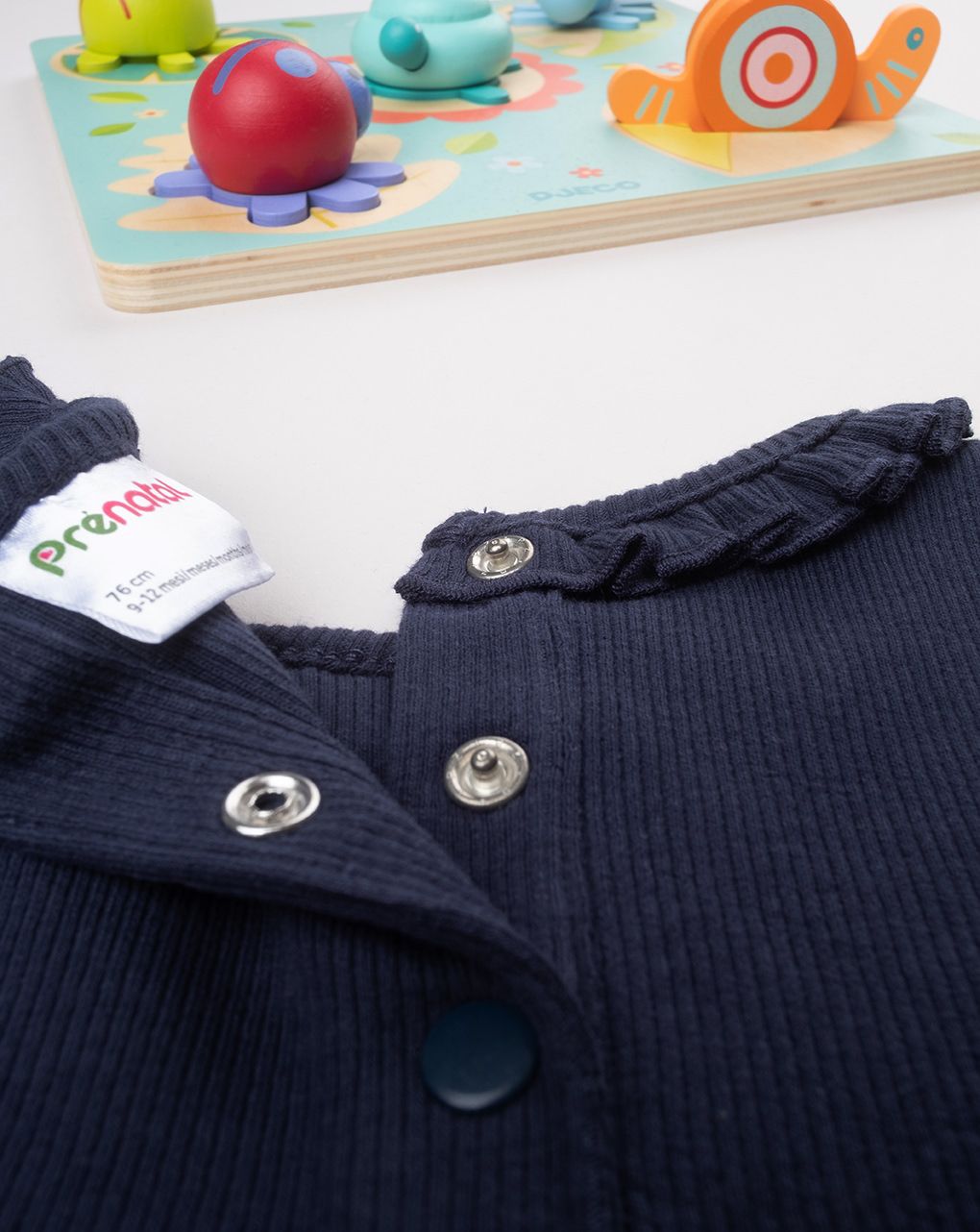 βρεφική μπλούζα ριμπ μπλε για κορίτσι - Prénatal