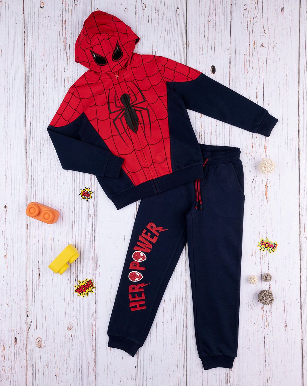 παιδικό σετ ζακέτα και φόρμα με το spiderman για αγόρι