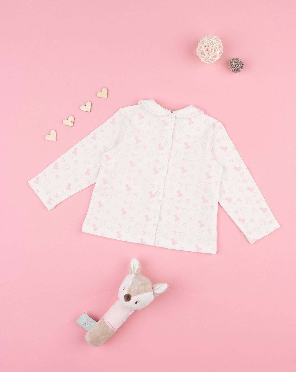 βρεφικό μπλουζάκι λευκό με αρκουδάκια για κορίτσι 702235 - Prénatal