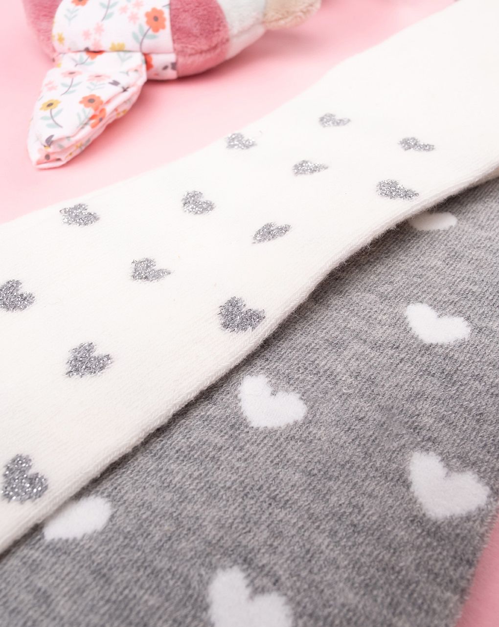 βρεφικά καλσόν πακέτο x2 με καρδούλες για κορίτσι - Prénatal