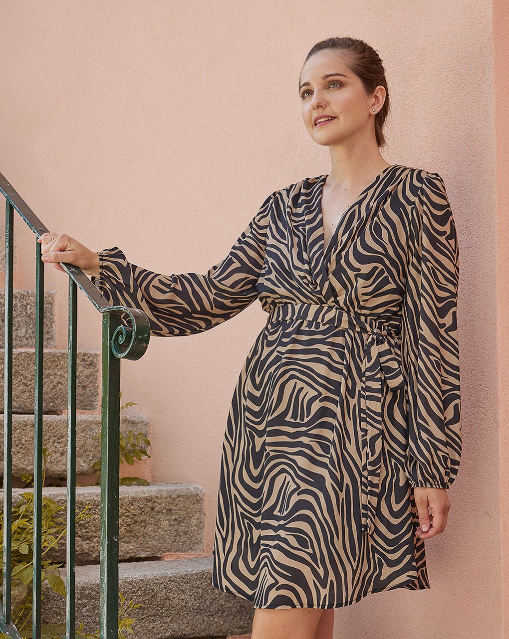 γυναικείο φόρεμα εγκυμοσύνης/θηλασμού animal print - Prénatal