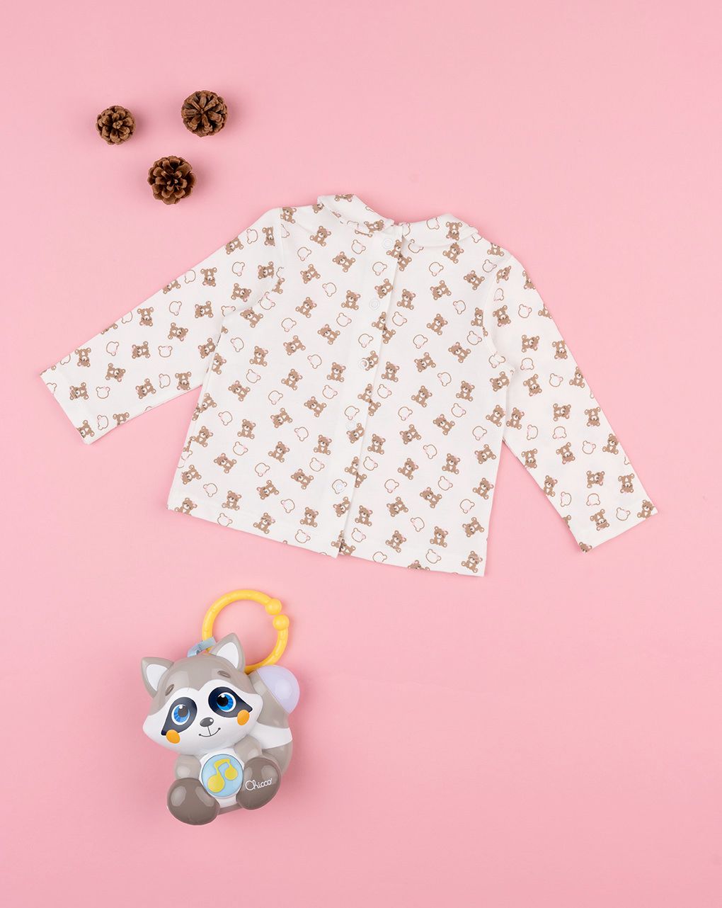 βρεφικό μπλουζάκι λευκό με αρκουδάκια για κορίτσι 702234 - Prénatal